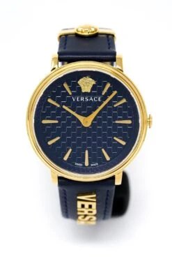 Versace Ladies Watch V-Circle 38mm Blue Gold VE8104522 -Clock More Than Watches versace v circle 38mm blue gold ve8104522 656112