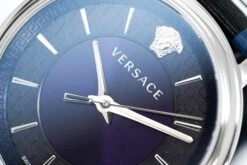 Versace Men's Watch V-Circle Blue VE5A01121 -Clock More Than Watches versace v circle 42mm blue silver ve5a01121 614175