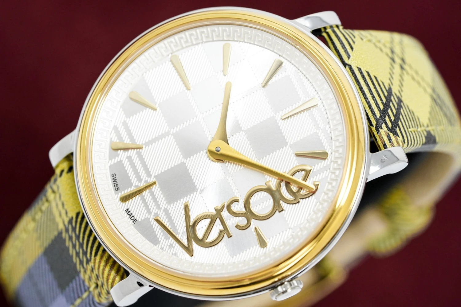 Versace Ladies Watch V-Circle The Clans Edition Yellow Plaid Two-Tone VE8100118 4 Versace Ladies Watch V-Circle The Clans Edition Yellow Plaid Two-Tone VE8100118 - Image 2
