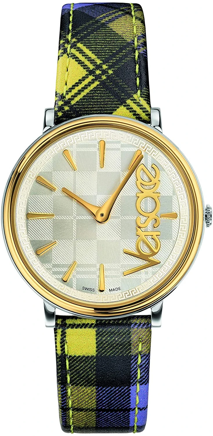 Versace Ladies Watch V-Circle The Clans Edition Yellow Plaid Two-Tone VE8100118 3 Versace Ladies Watch V-Circle The Clans Edition Yellow Plaid Two-Tone VE8100118