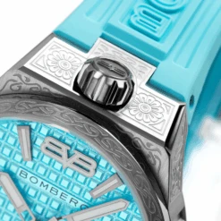 Bomberg Men's Bolt-68 NEO Automatic Teal Lagoon Watch BF43ASS.12-6.12 21 Bomberg Men's Bolt-68 NEO Automatic Teal Lagoon Watch BF43ASS.12-6.12 -Clock More Than Watches x mstw d04 crown 1